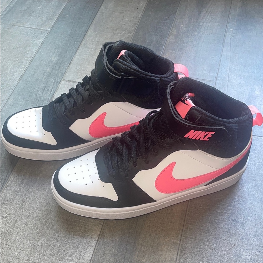 Nike Black and Pink High-Tops